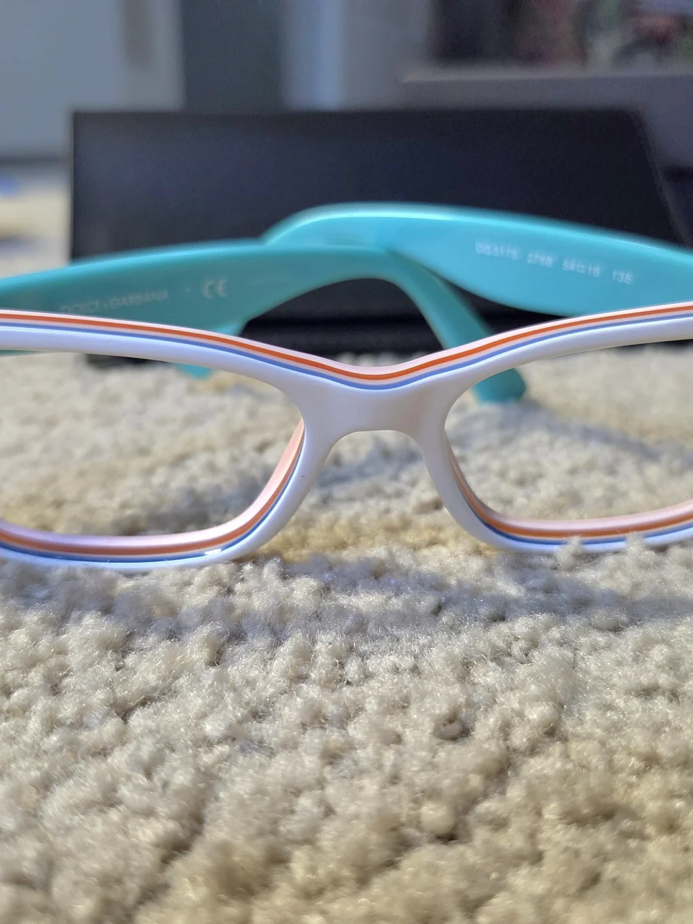 Dolce & Gabbana White Cat-Eye Eyeglasses